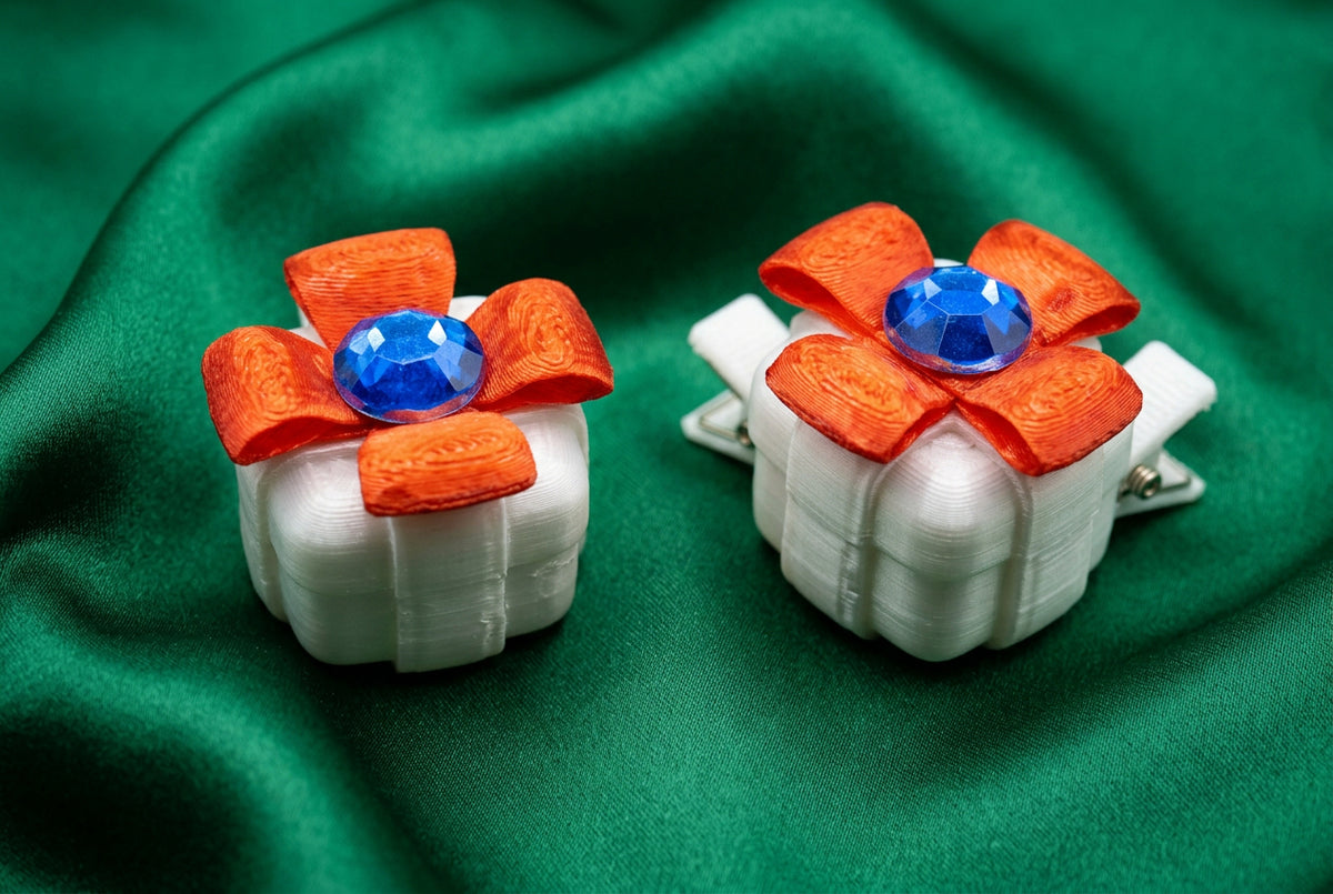 Princess gift box ponytail holder's (blue, white, red)