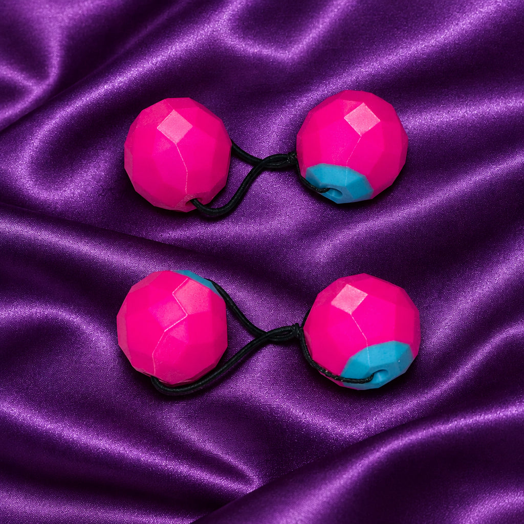 Sphere Ponytail holder (lg)pink,turqoise