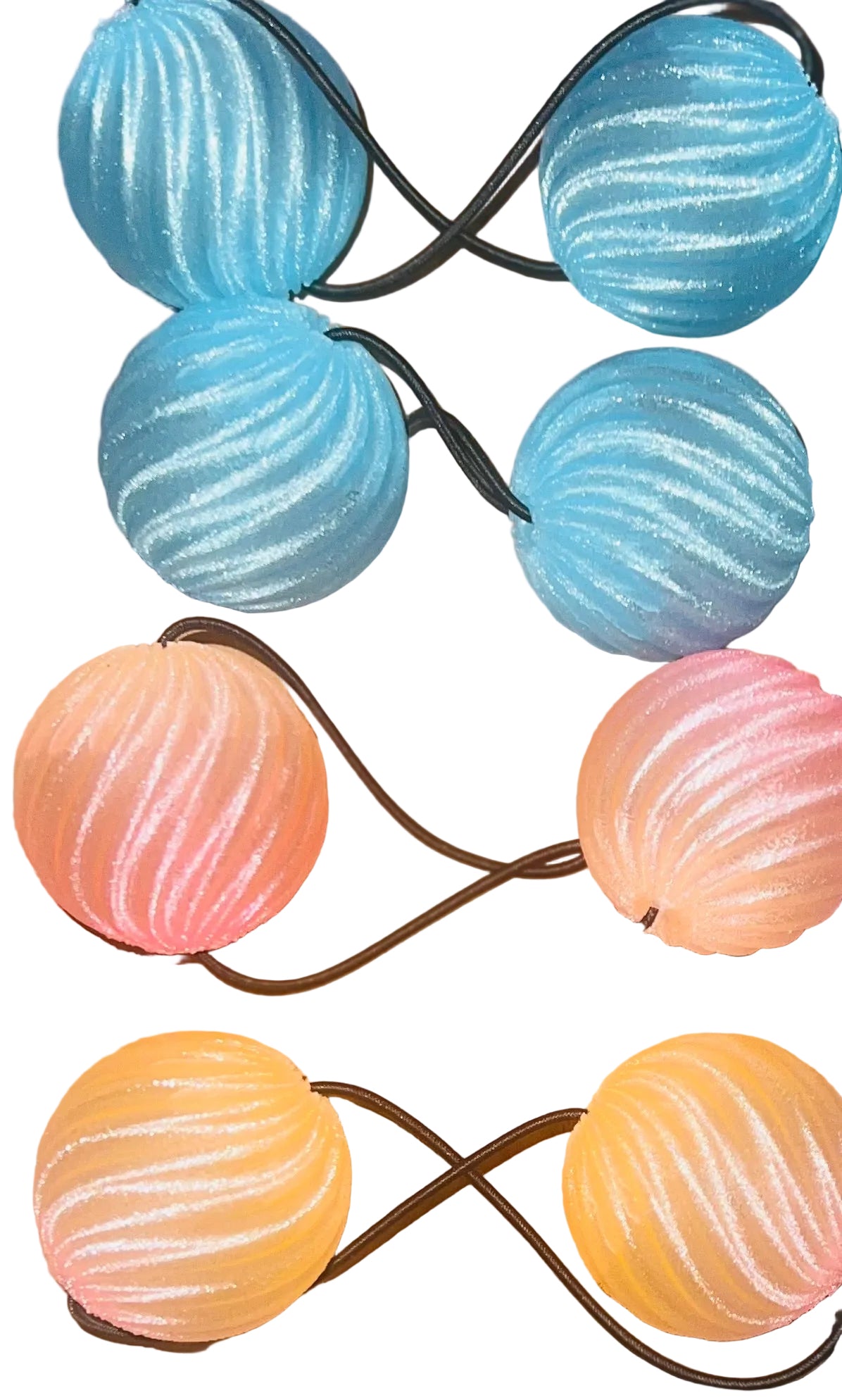 Lg. delightful swirl drop 3-D ponytail holder