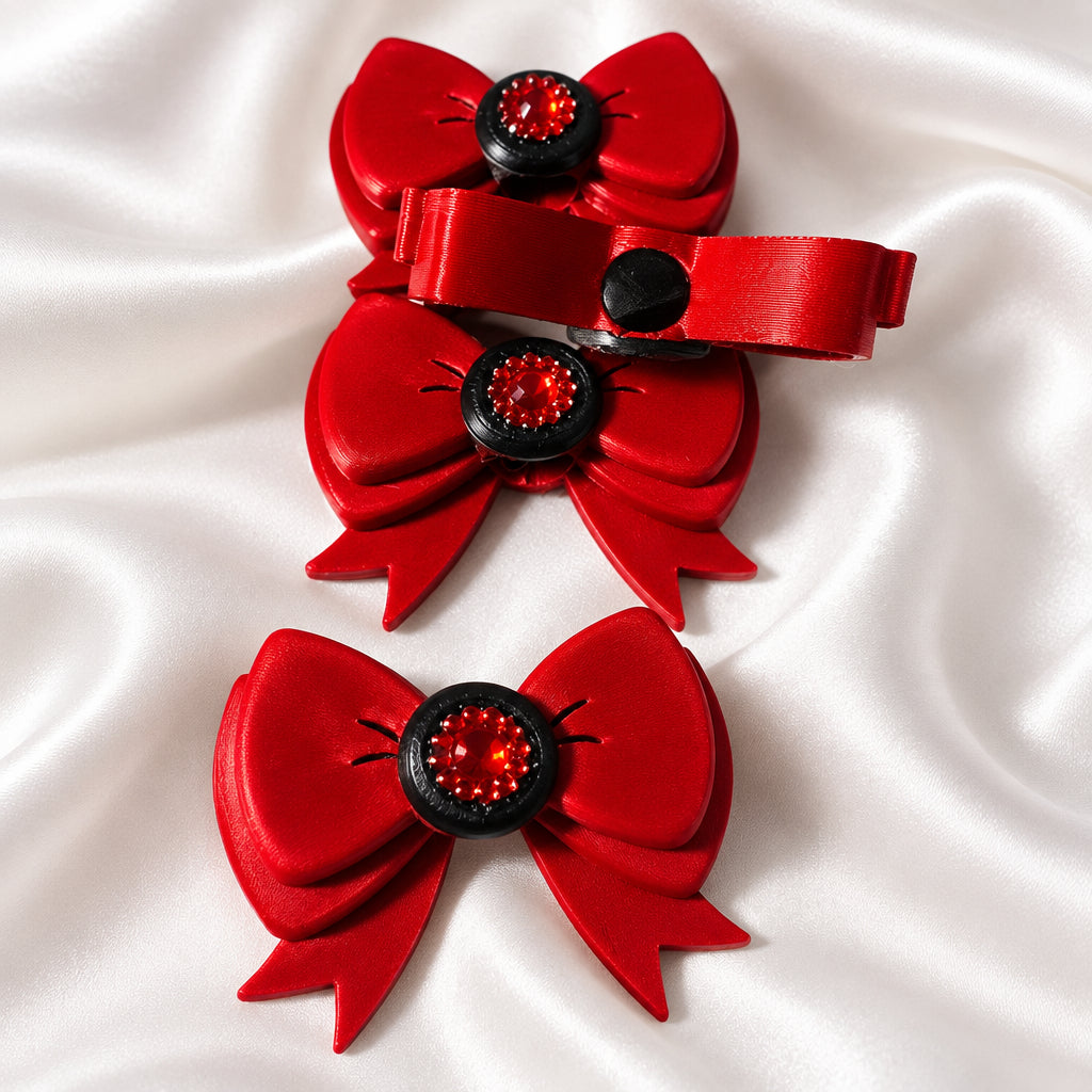 lg. Dimple Do's ponytail holders, Free beadettes (black, burgundy)