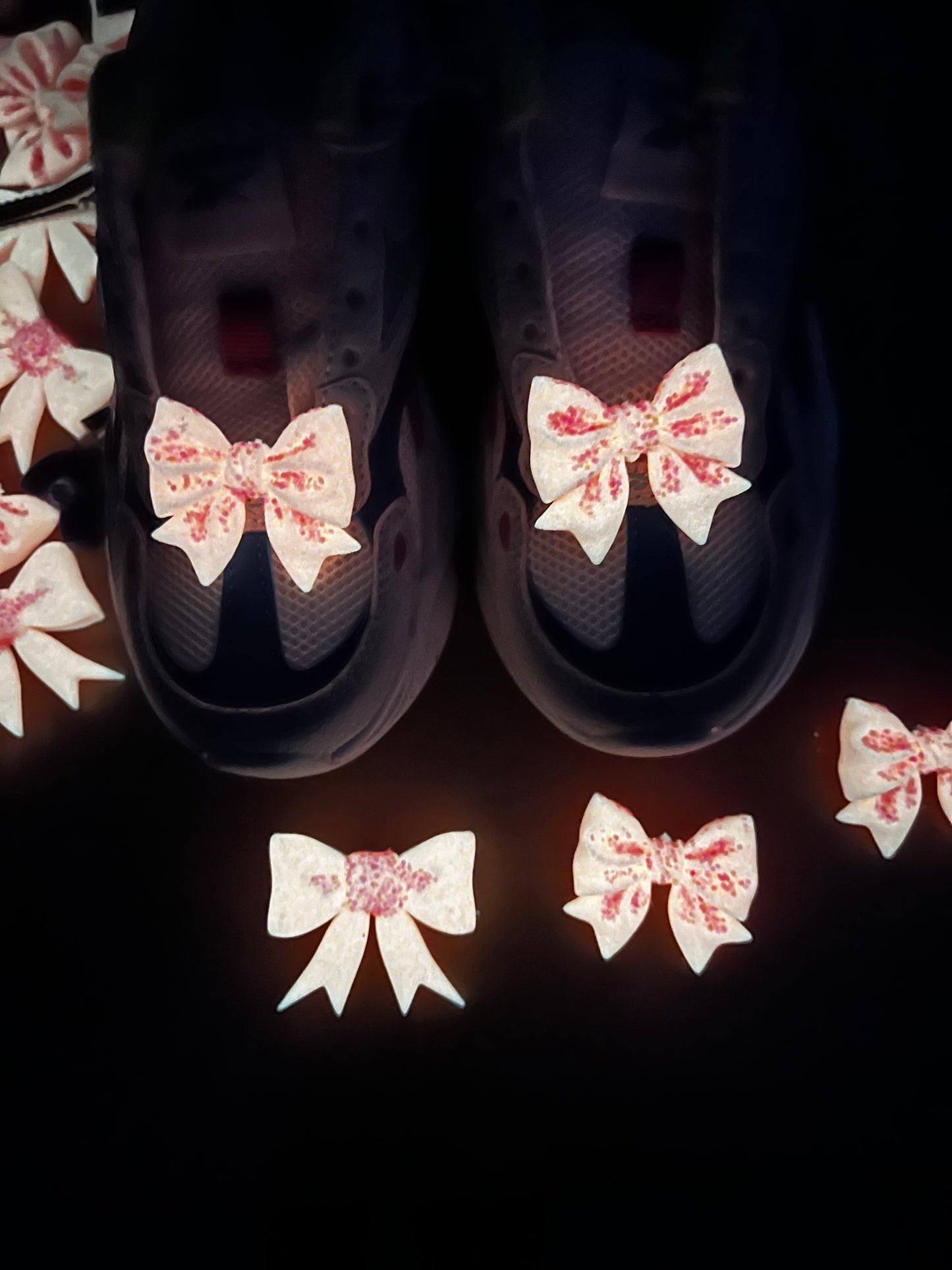 Glow in the dark sneaker bow set with matching hair bow
