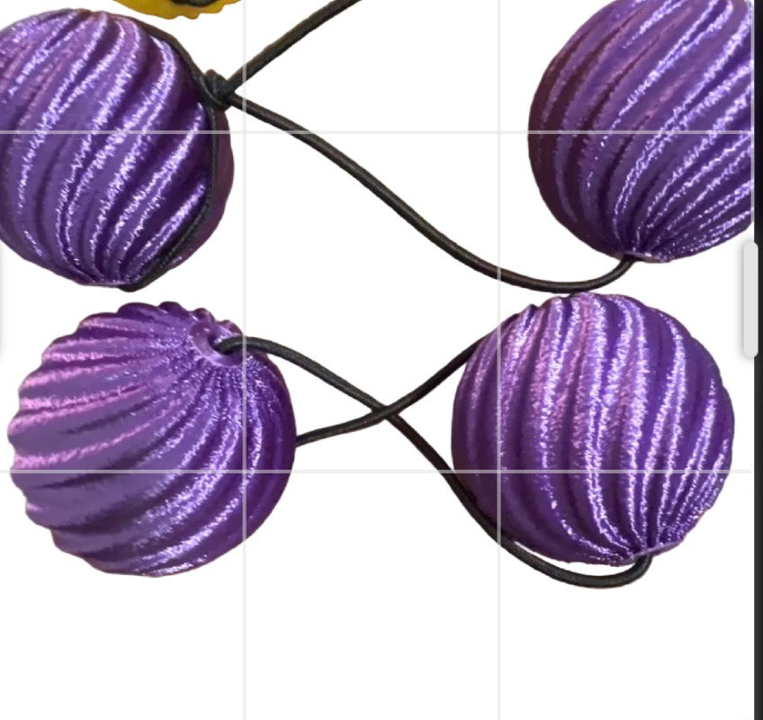 Lg. Delightful swirl drop 3-D ponytail holders