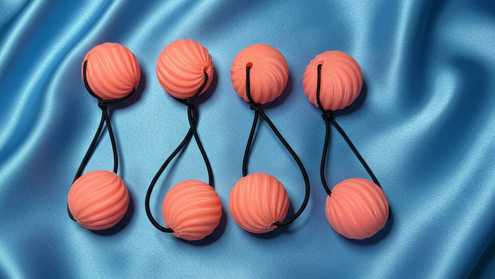 Small swirl drop ponytail holder (glow pink)