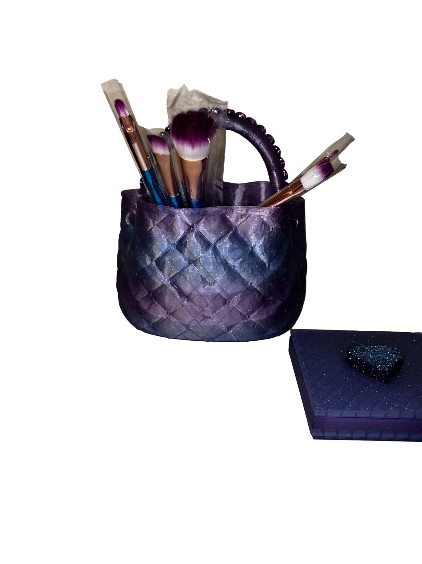 Sparkle and shine duo makeup brush & lash case.
