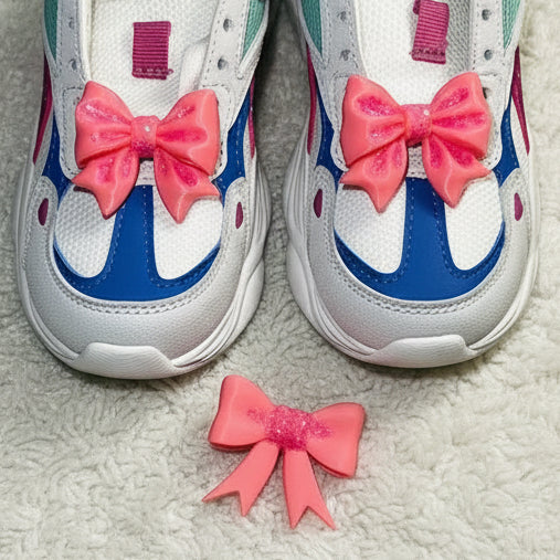 Glow in the dark sneaker bow set with matching hair bow