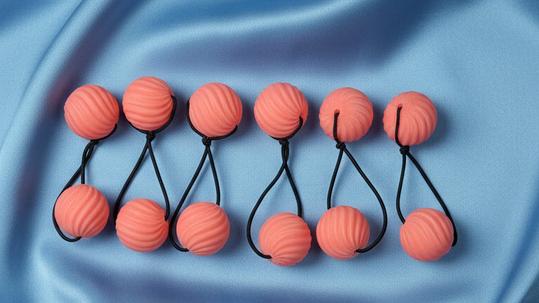 Small swirl drop ponytail holder (glow pink)