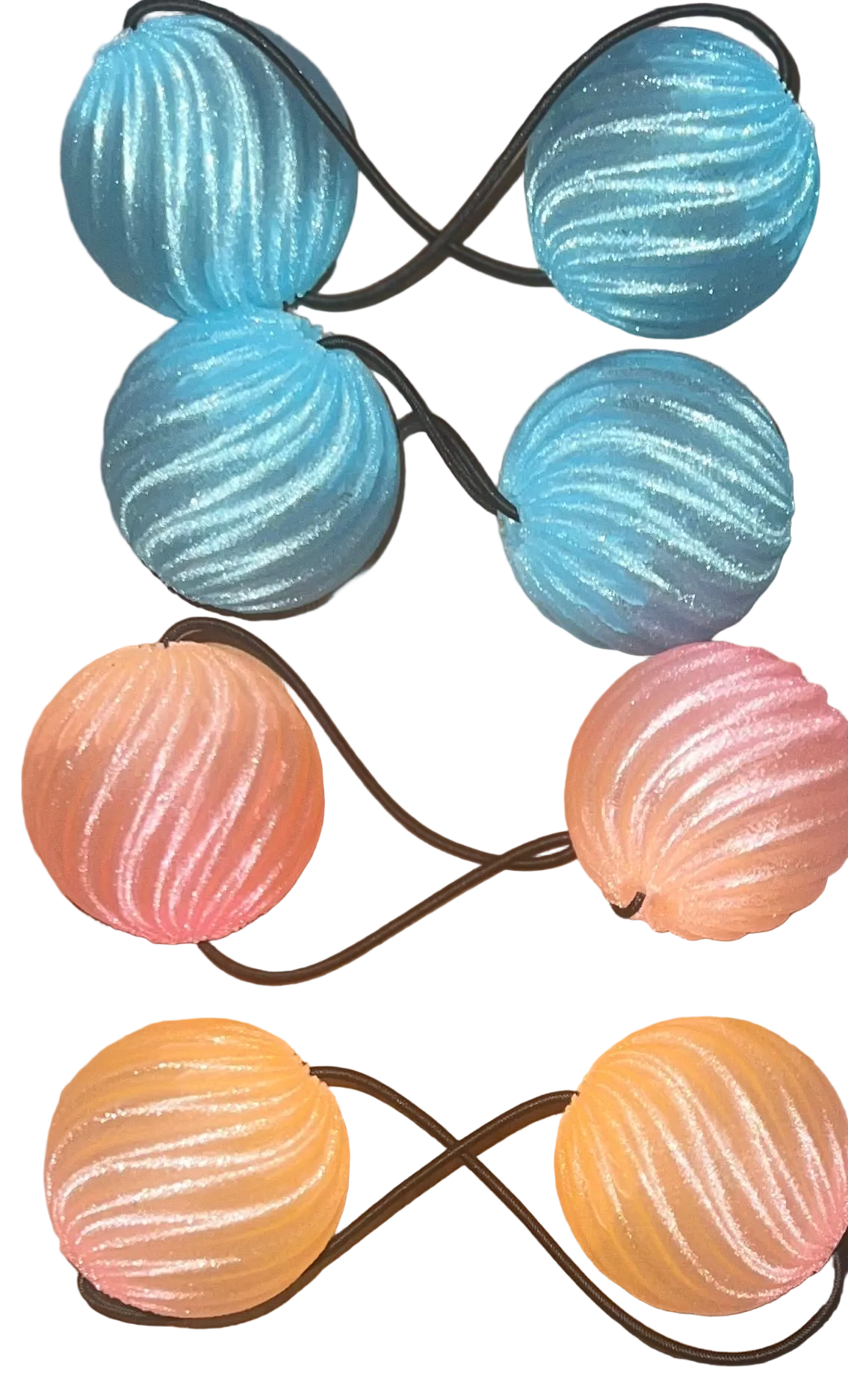 Lg. delightful swirl drop 3-D ponytail holder
