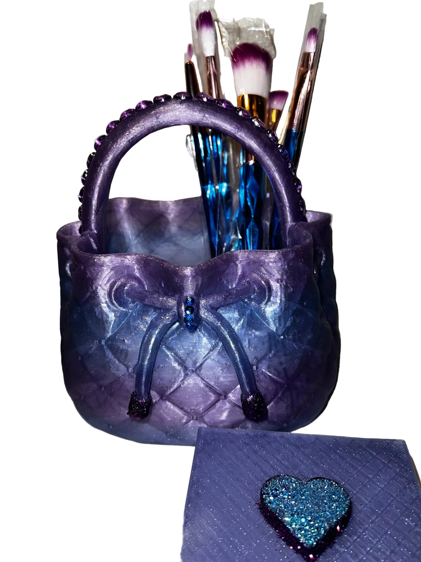 Sparkle and shine duo makeup brush & lash case.