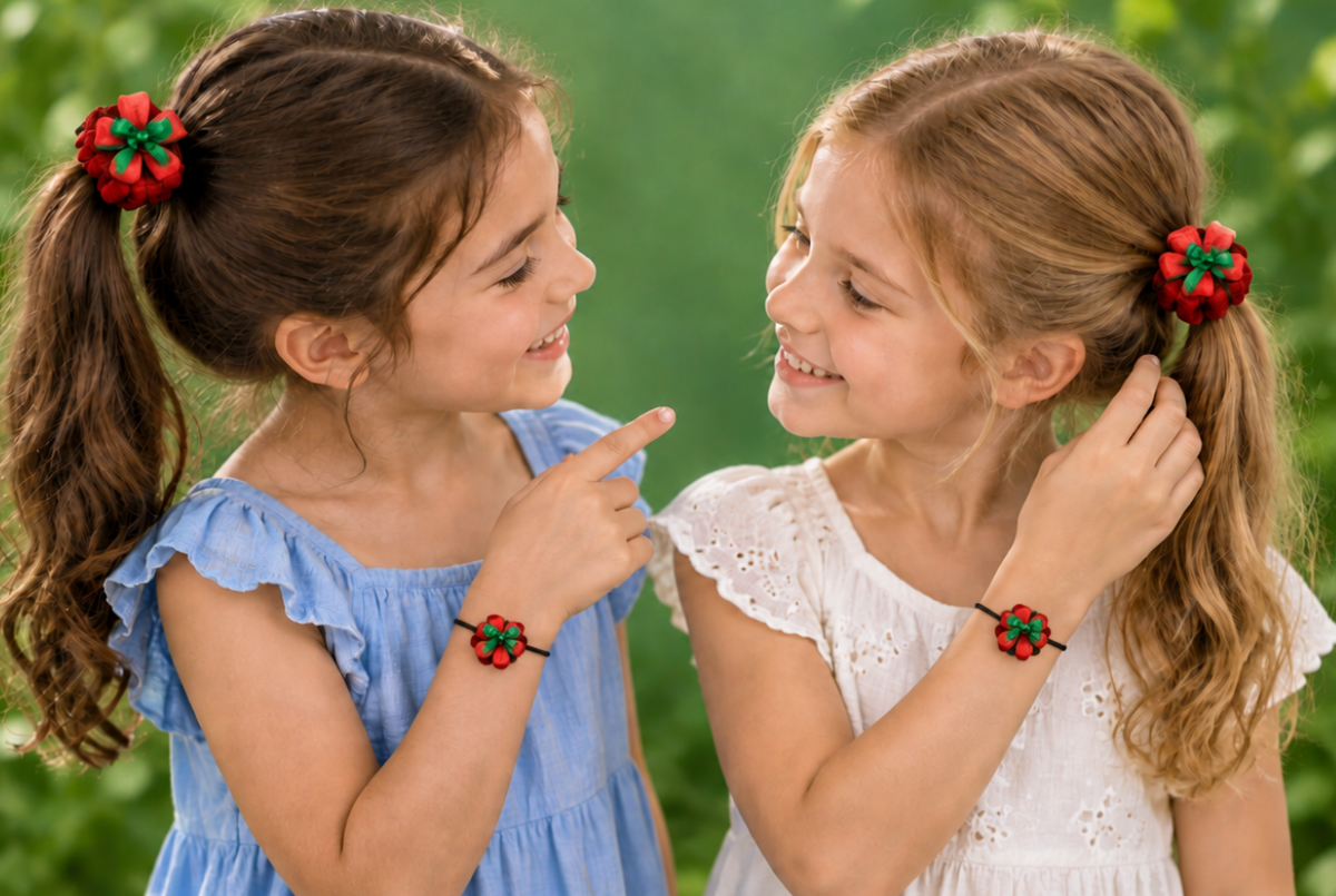 Princess Gift ponytail holder's (green, red)