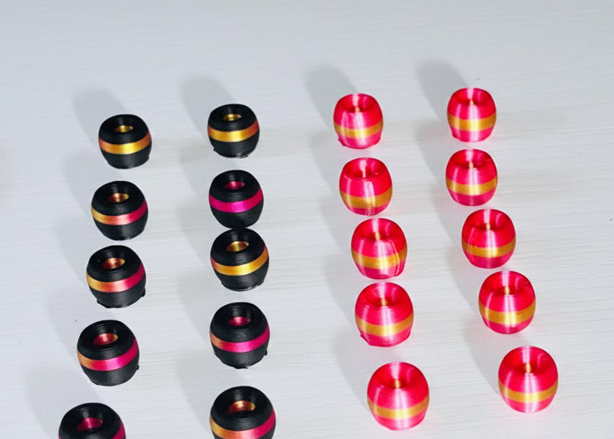 Sphere Ponytail holder set (lg)pink, blk,gold mix