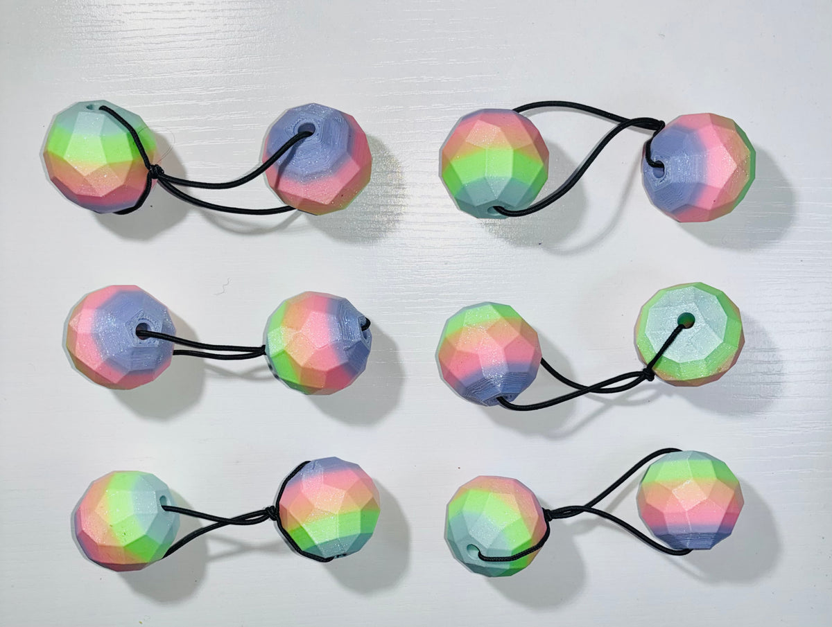 Sphere Ponytail holder & beadette set (lg) unicorn colors