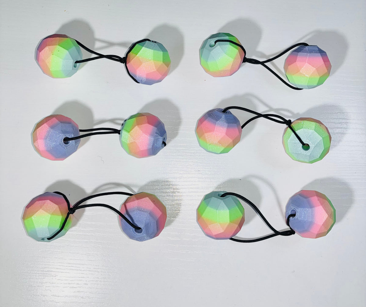 Sphere Ponytail holder & beadette set (lg) unicorn colors