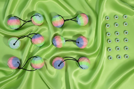 Sphere Ponytail holder & beadette set (lg) matte unicorn colors