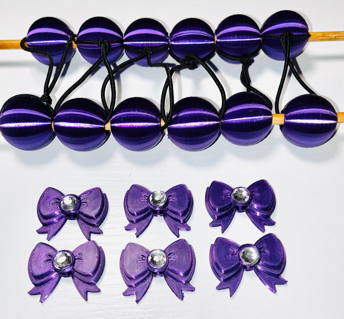 6.small pop loop ponytail beadette set