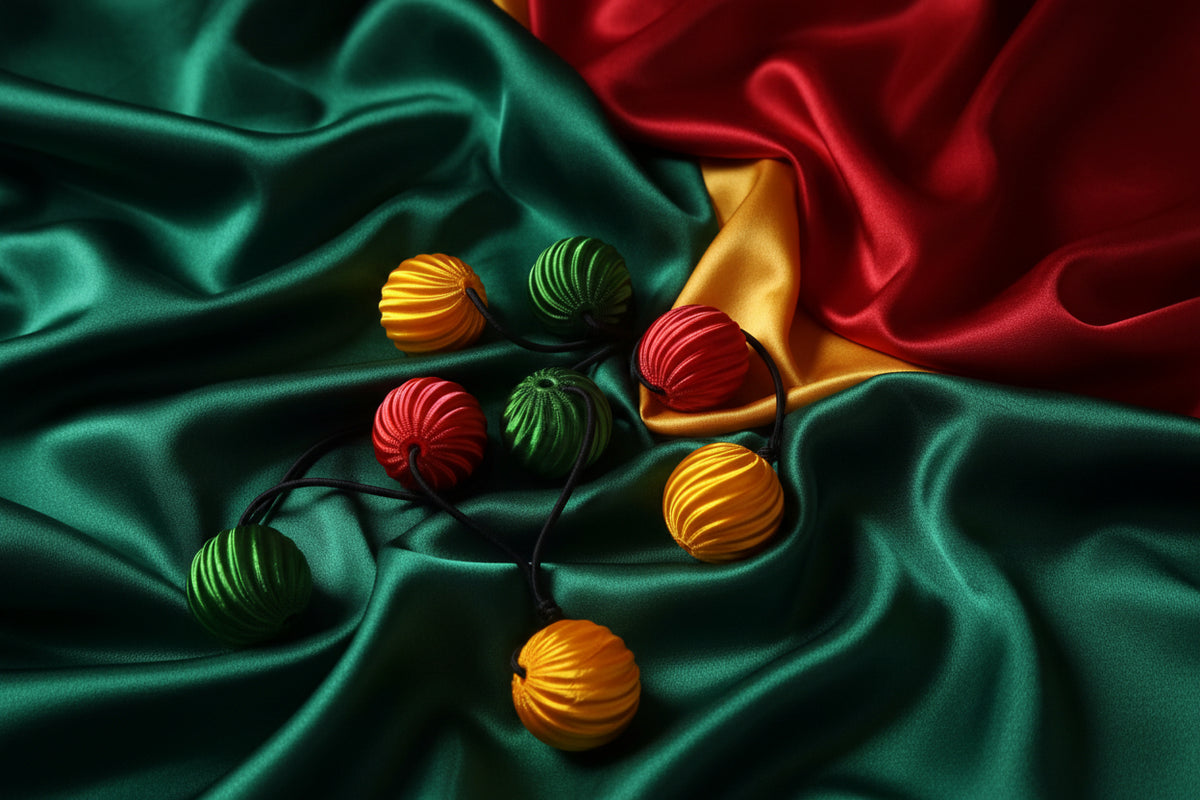 Small swirl drop ponytail holders (green, red, gold, holiday mix)