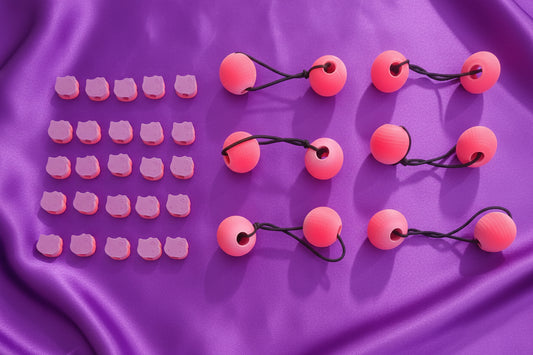 6.small pop loop ponytail holder(ombre pale pink)