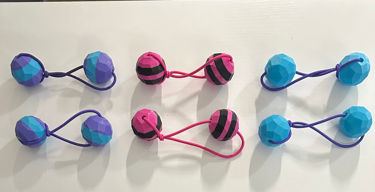 Sphere Ponytail holder (lg)pink, blk, purple mix
