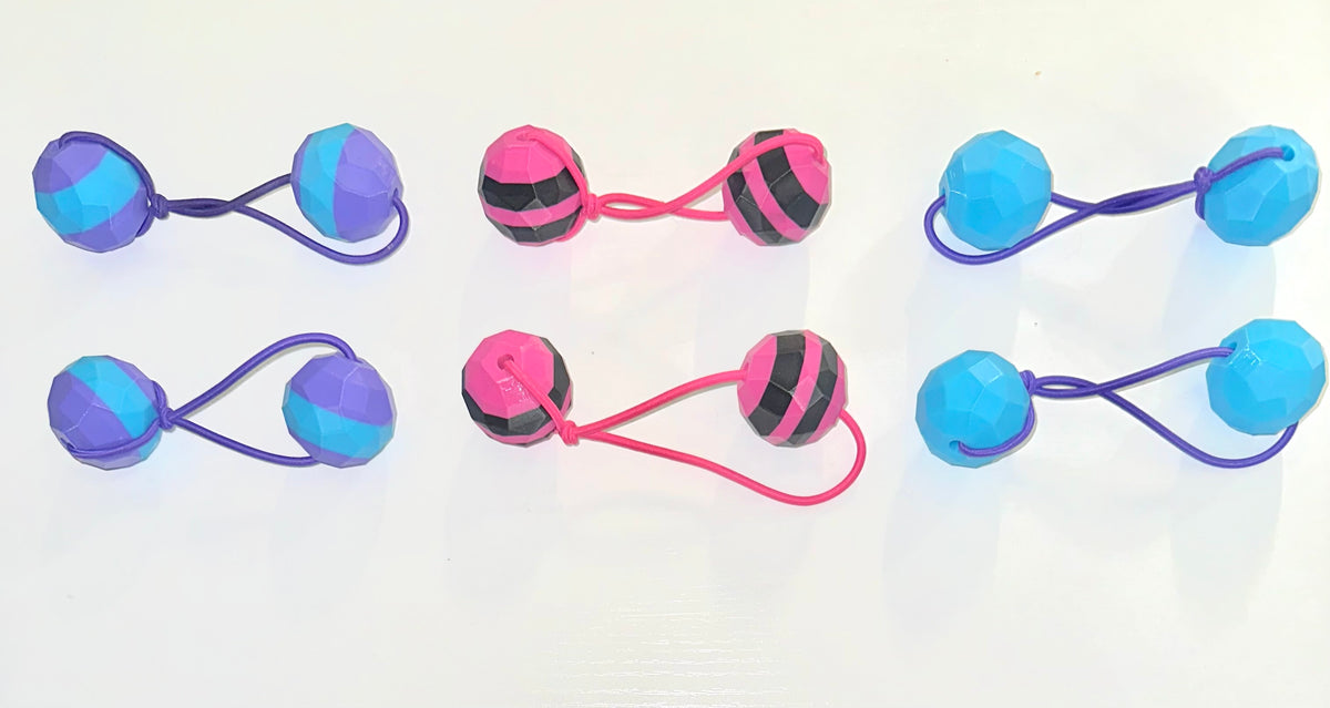 Sphere Ponytail holder (lg)pink, blk, purple mix