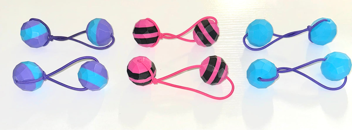 Sphere Ponytail holder (lg)pink, blk, purple mix