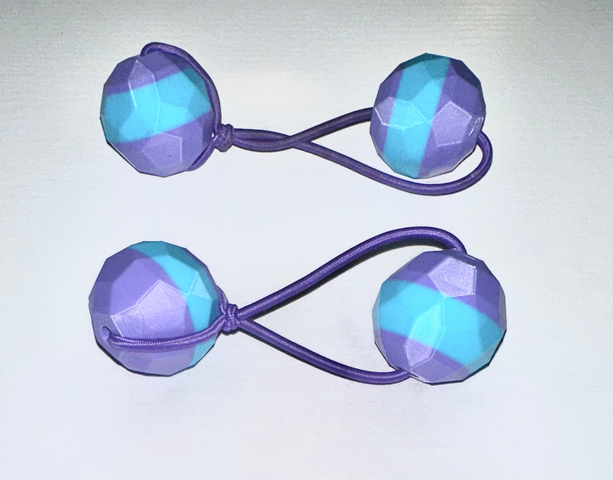 Sphere Ponytail holder (lg)pink, blk, purple mix