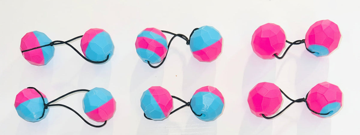 Sphere Ponytail holder (lg)pink,turqoise