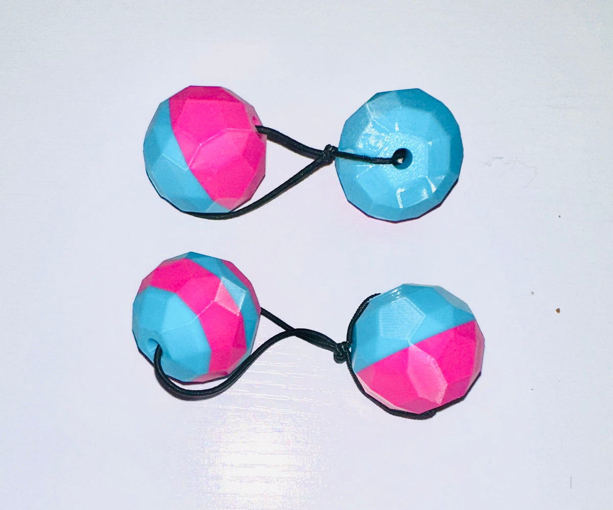 Sphere Ponytail holder (lg)pink,turqoise