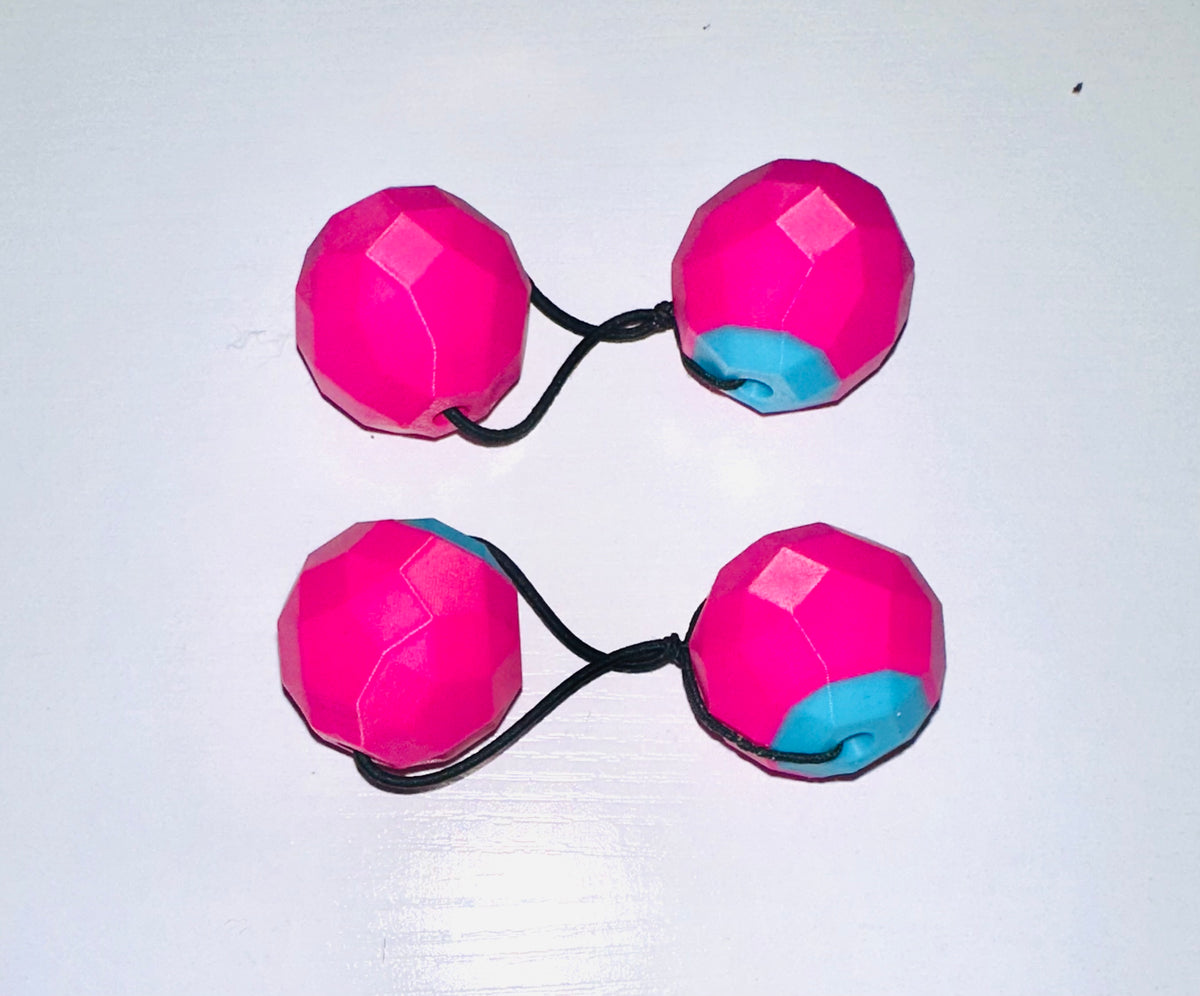 Sphere Ponytail holder (lg)pink,turqoise
