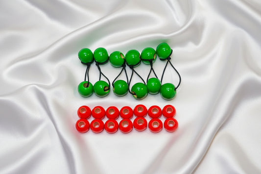 wooden ponytail holder beadette set. (