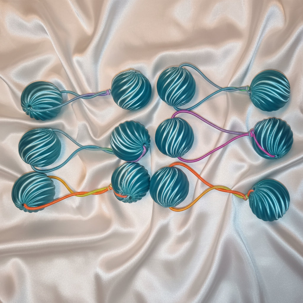 Small swirl drop ponytail holder (light blue)