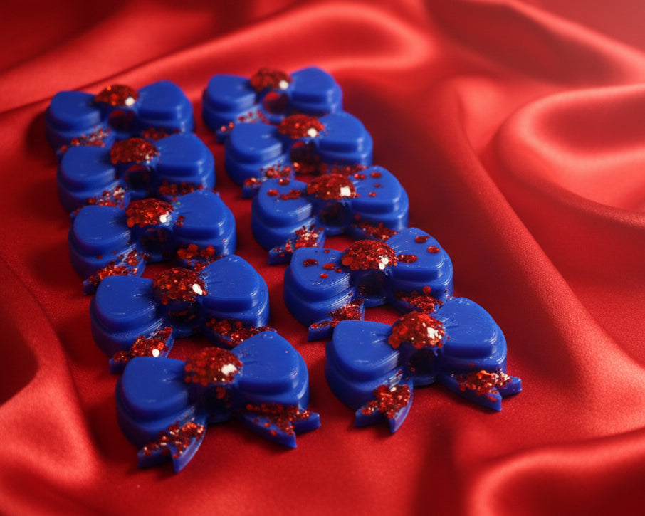 Delightful beadette (med.royal blue,red glitter)
