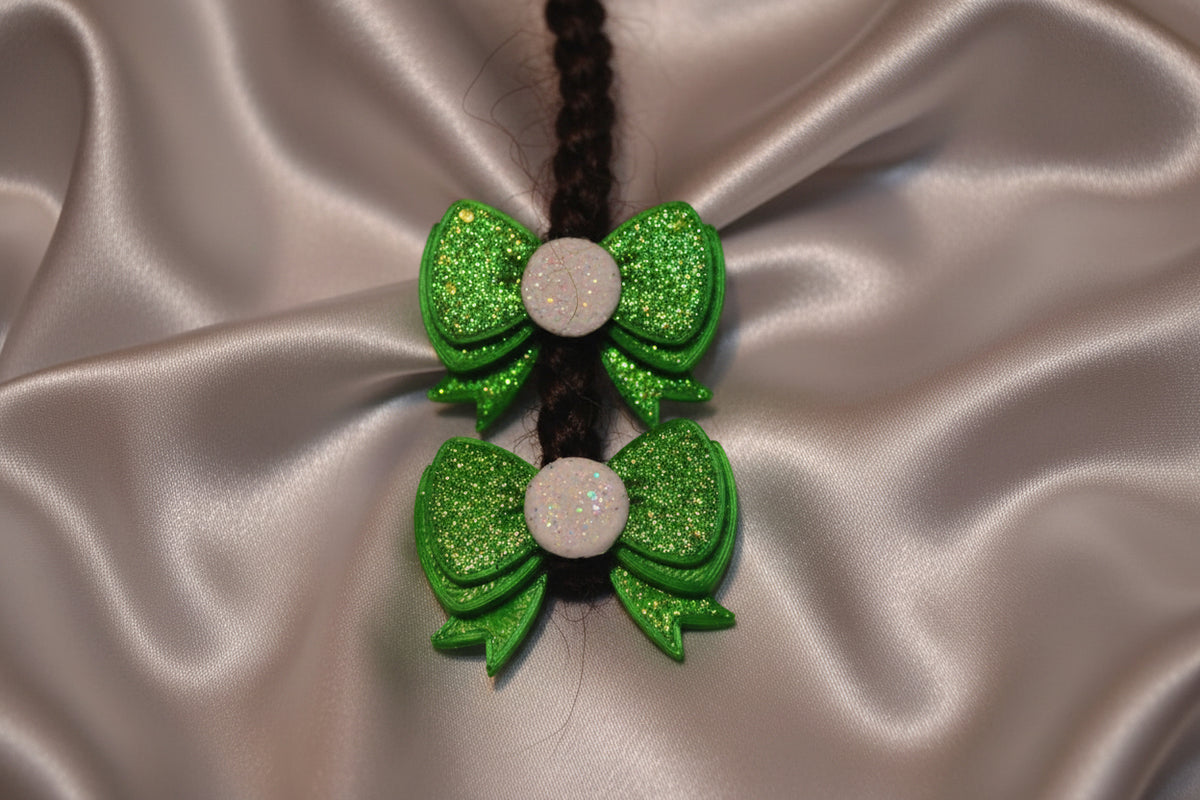 Delightful beadettes (sm.Green glitter)