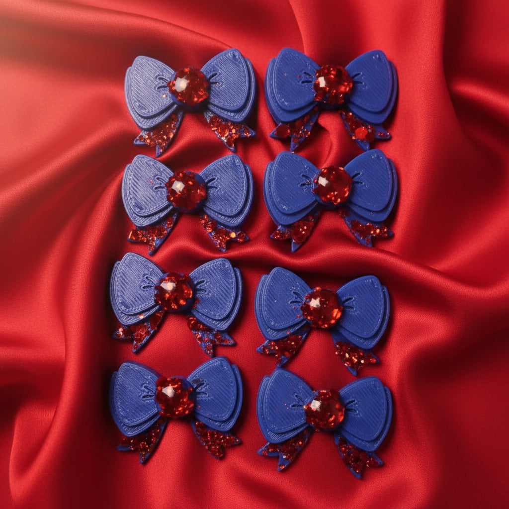 Delightful beadette (med.royal blue,red glitter)