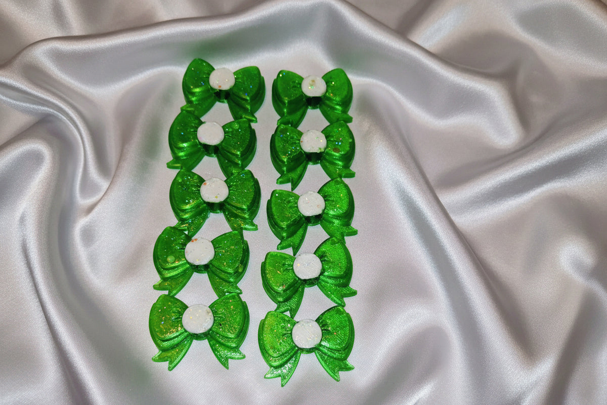 Delightful beadettes (sm.Green glitter)
