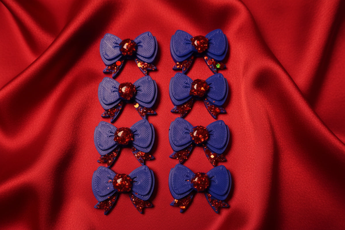 Delightful beadette (med.royal blue,red glitter)