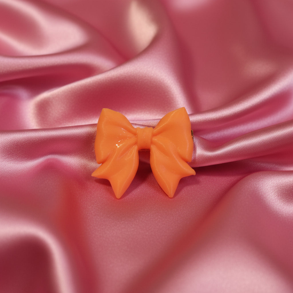 Small swirl drop ponytail holder (glow pink)